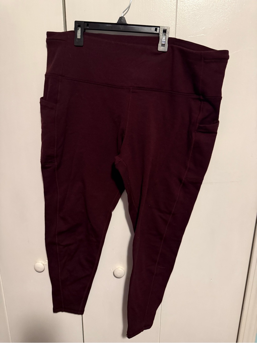 Athleta Deep Burgundy Leggings with Side Pockets